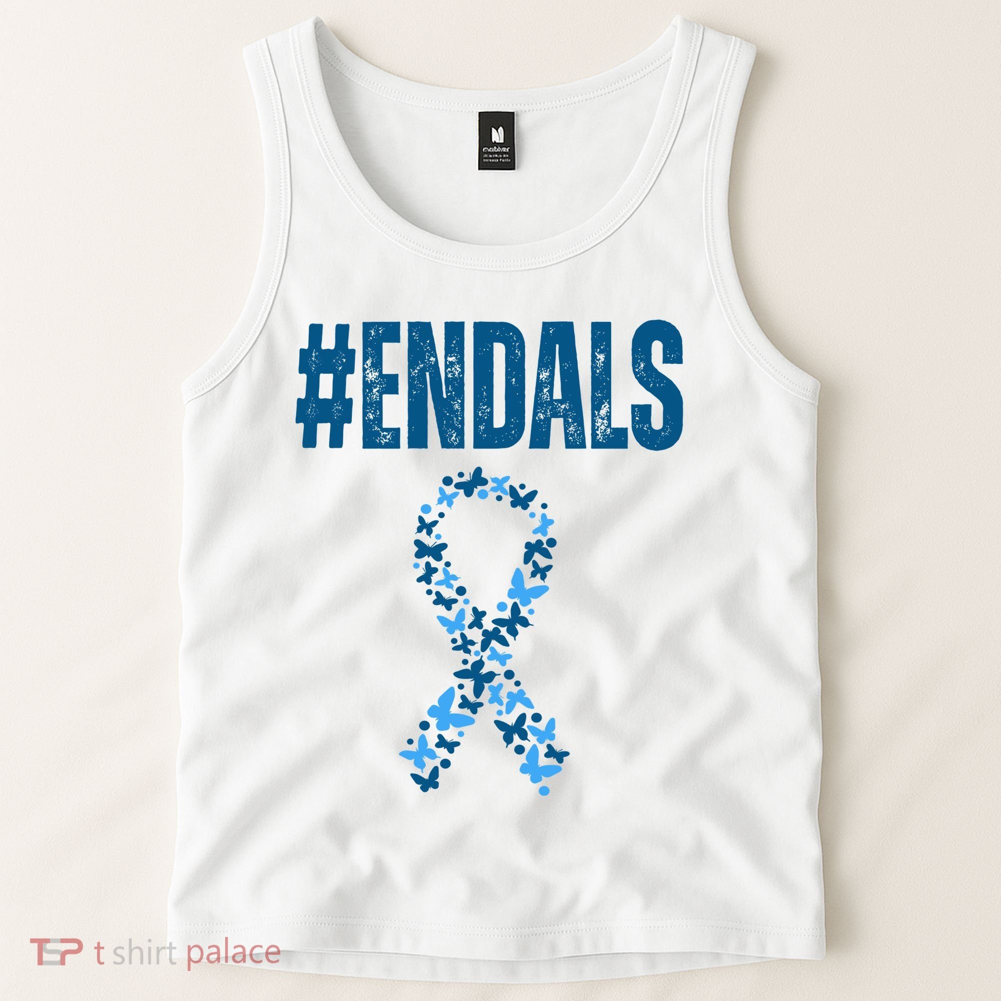 End Als Awareness Support Butterfly Ribbon Tank Top