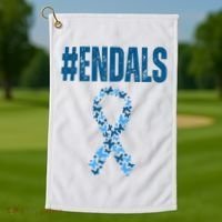 End Als Awareness Support Butterfly Ribbon Golf Towel thumb 1