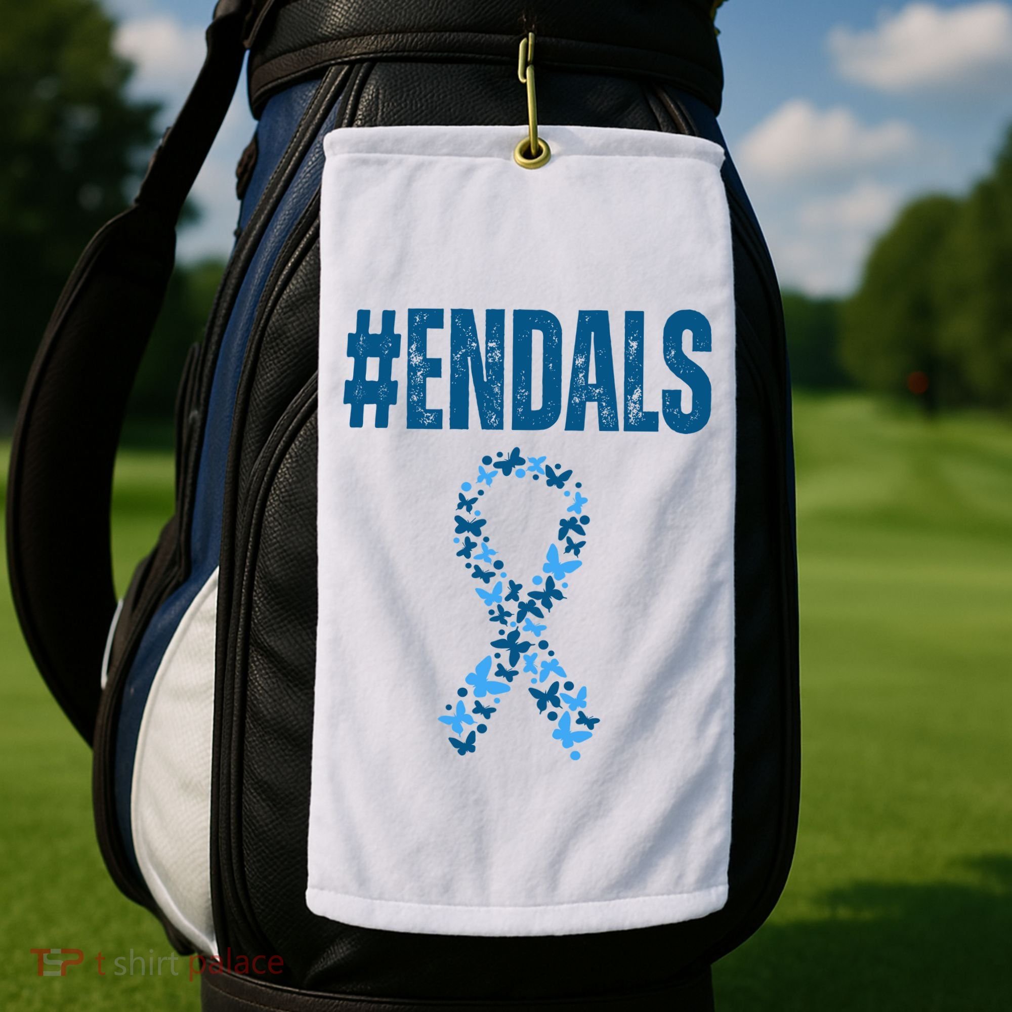 End Als Awareness Support Butterfly Ribbon Golf Towel