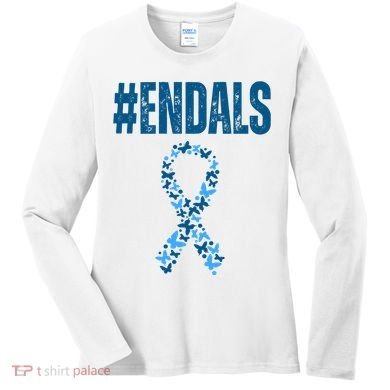 End Als Awareness Support Butterfly Ribbon Women's Long Sleeve Shirt