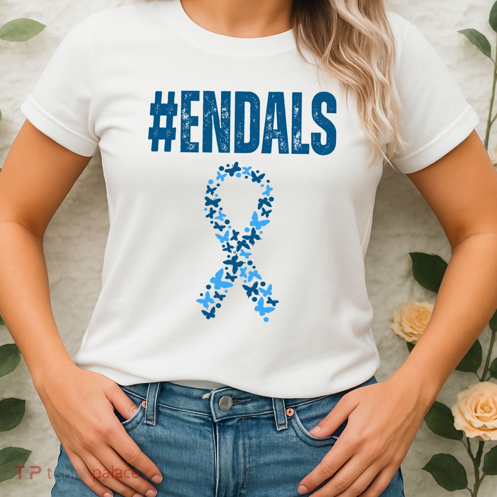 End Als Awareness Support Butterfly Ribbon Women's T-Shirt