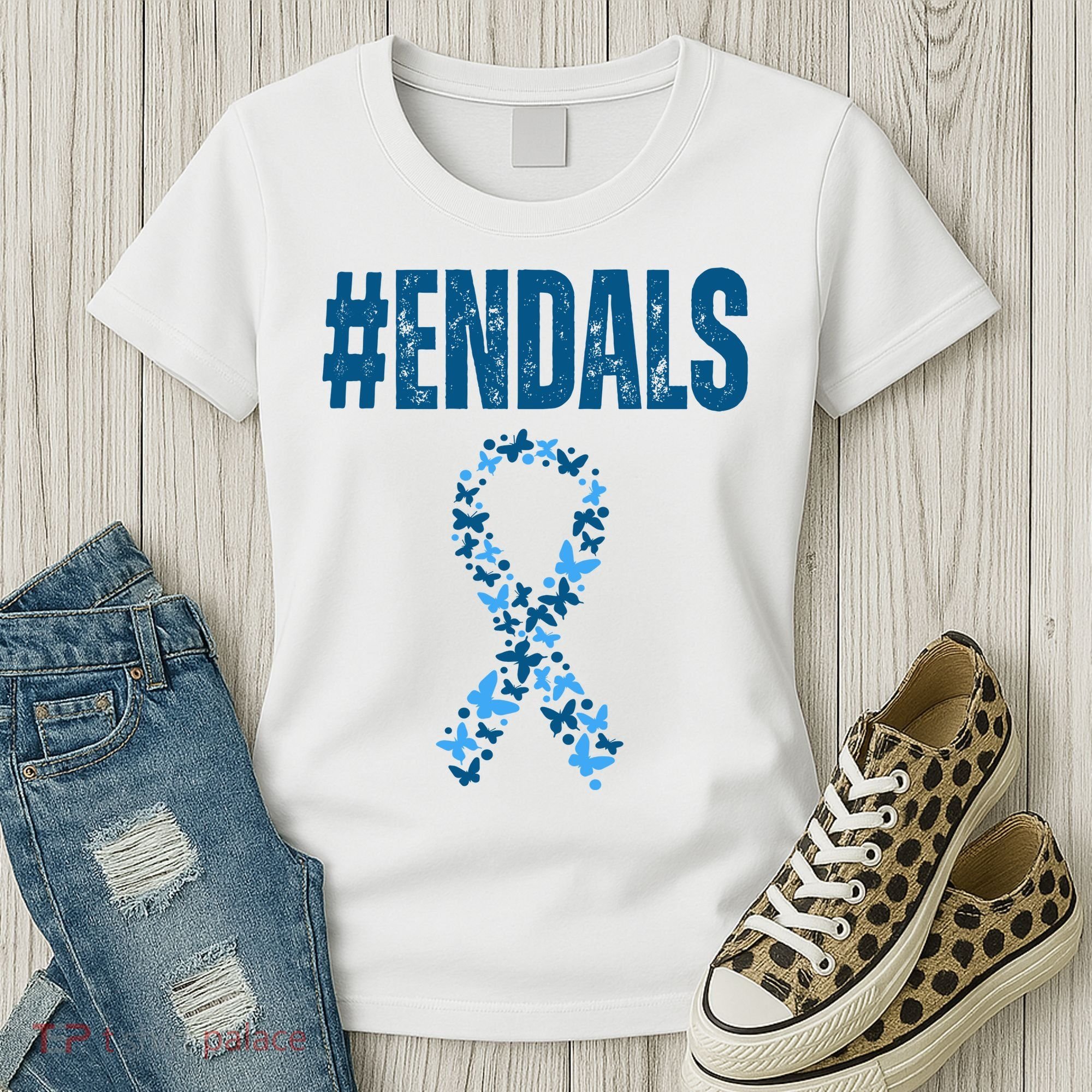 End Als Awareness Support Butterfly Ribbon Women's T-Shirt
