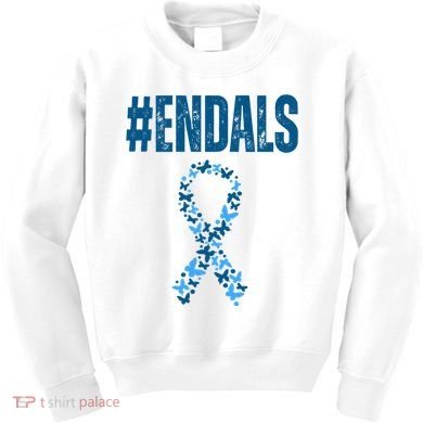 End Als Awareness Support Butterfly Ribbon Kids Sweatshirt