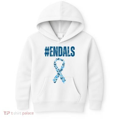 End Als Awareness Support Butterfly Ribbon Kids Hoodie