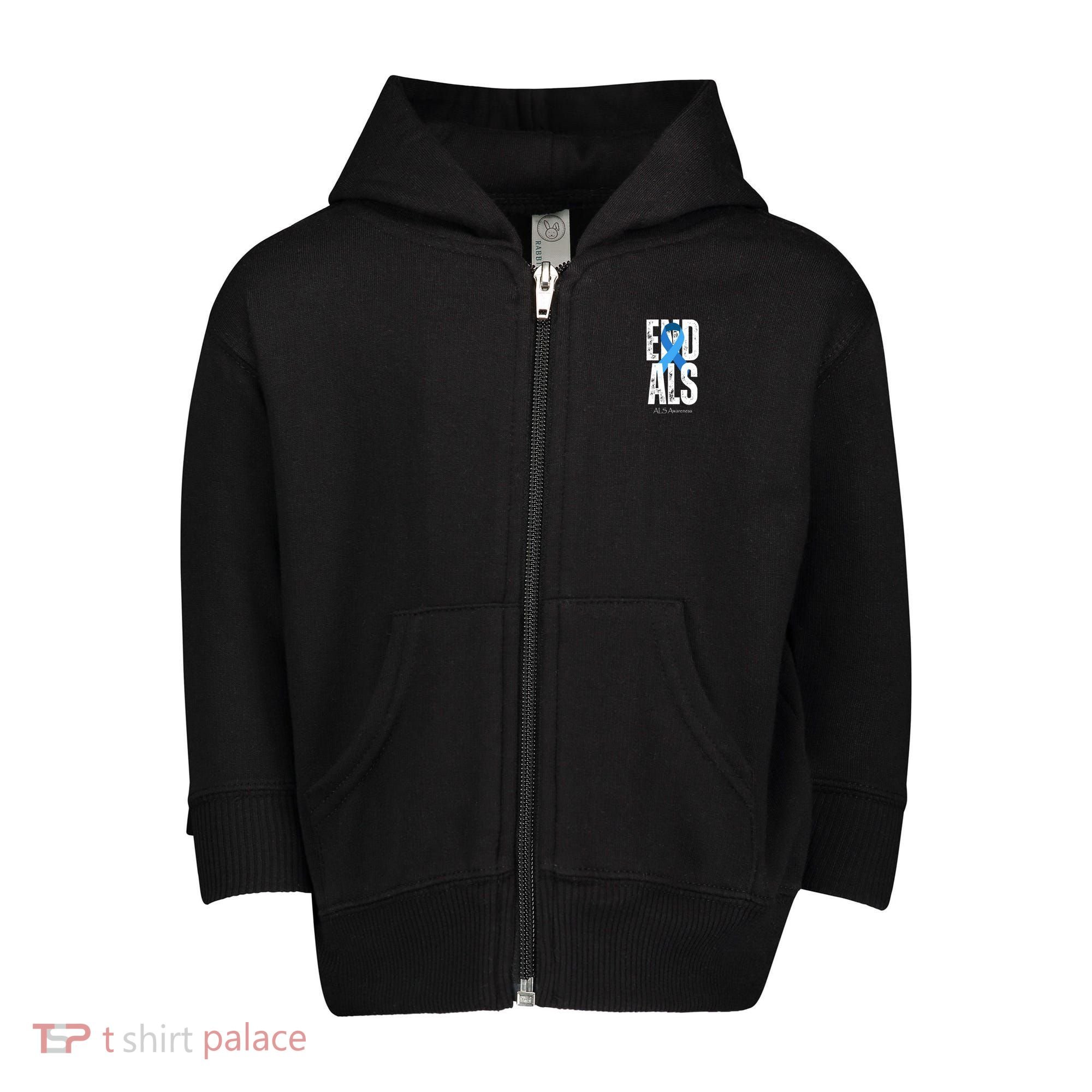 End Als Awareness Month Ribbon Toddler Zip Fleece Hoodie