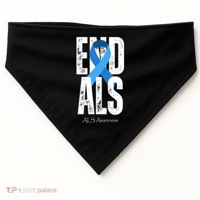 End Als Awareness Month Ribbon USA-Made Doggie Bandana