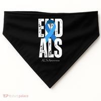 End Als Awareness Month Ribbon USA-Made Doggie Bandana thumb 0