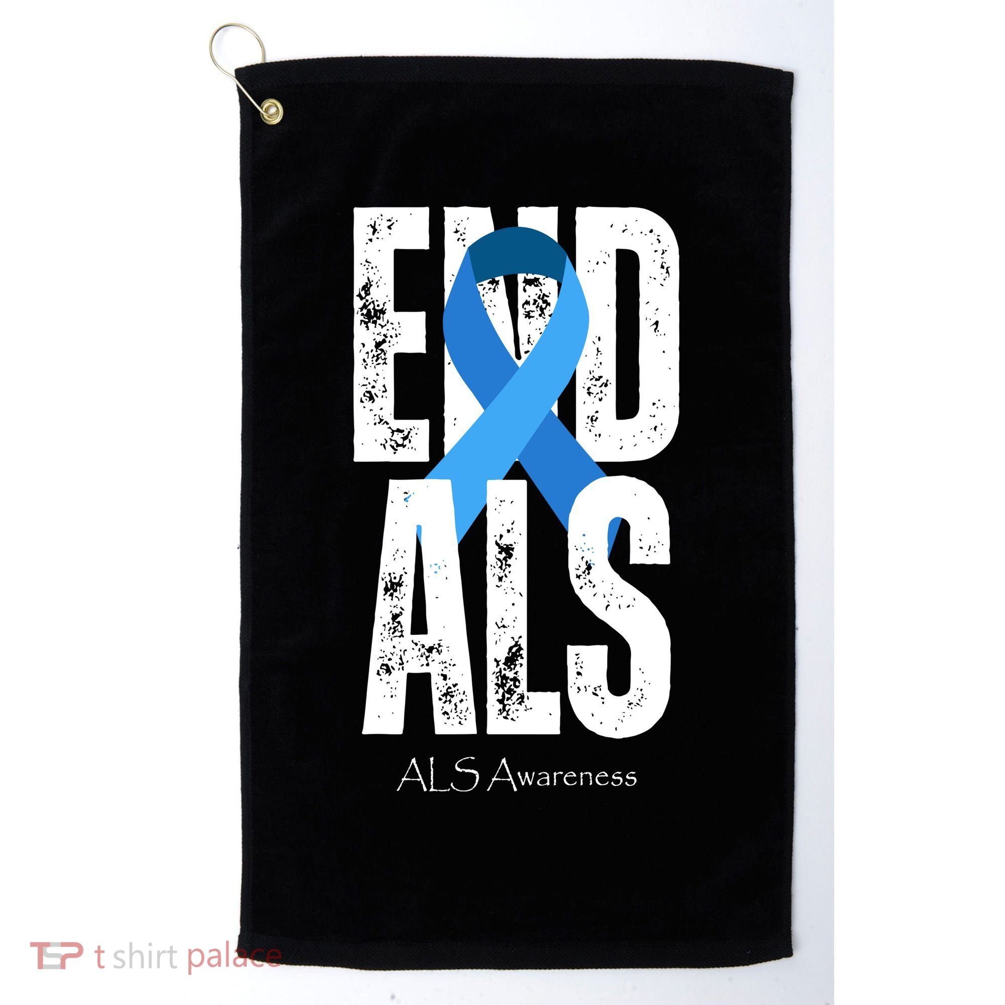 End Als Awareness Month Ribbon Golf Towel
