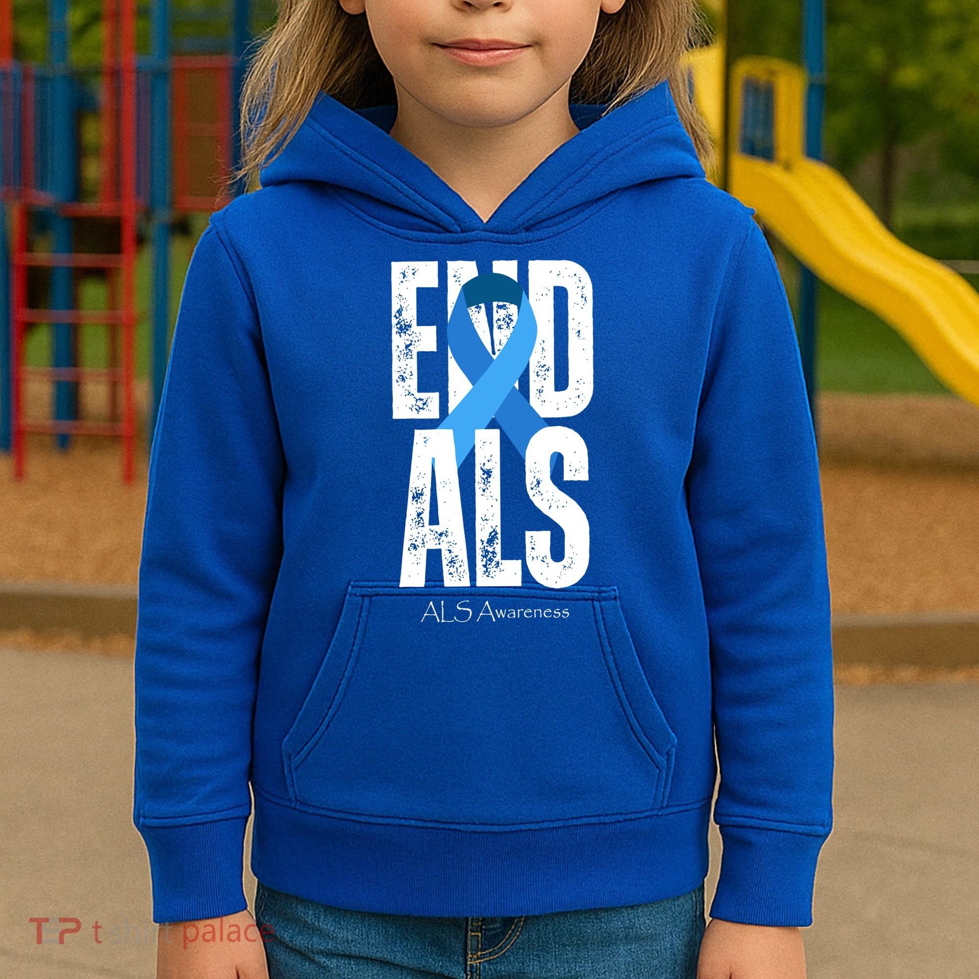 End Als Awareness Month Ribbon Kids Hoodie
