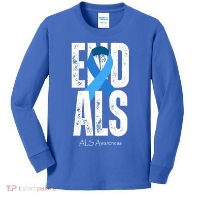 End Als Awareness Month Ribbon Kids Long Sleeve Shirt