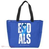 End Als Awareness Month Ribbon Tote Bag thumb 0