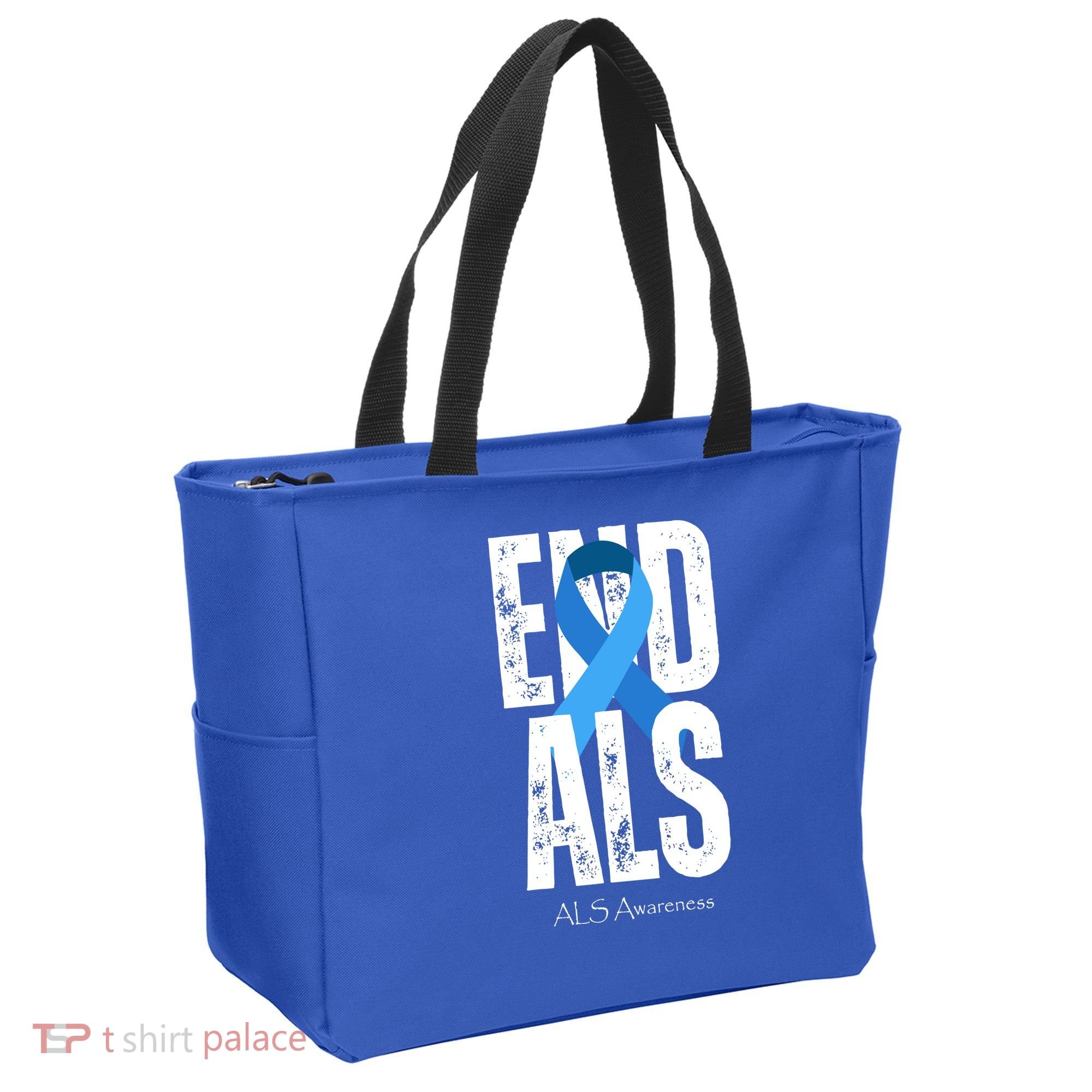 End Als Awareness Month Ribbon Tote Bag