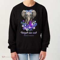 Elephant AlzheimerS Awareness Purple Ribbon Women's Sweatshirt thumb 0
