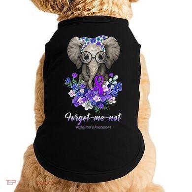 Elephant AlzheimerS Awareness Purple Ribbon Doggie Tank