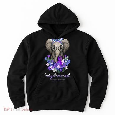 Elephant AlzheimerS Awareness Purple Ribbon Hoodie