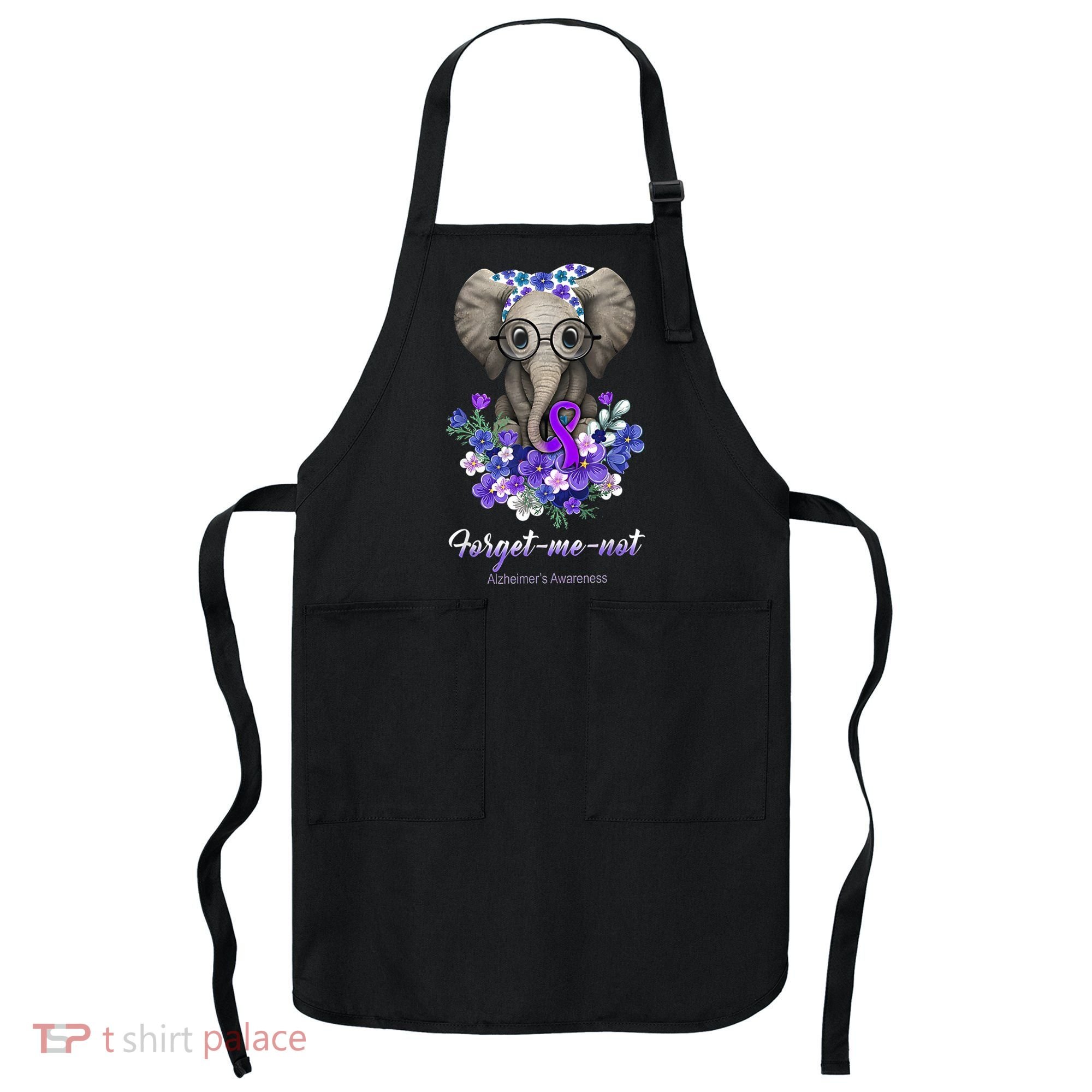 Elephant AlzheimerS Awareness Purple Ribbon Apron