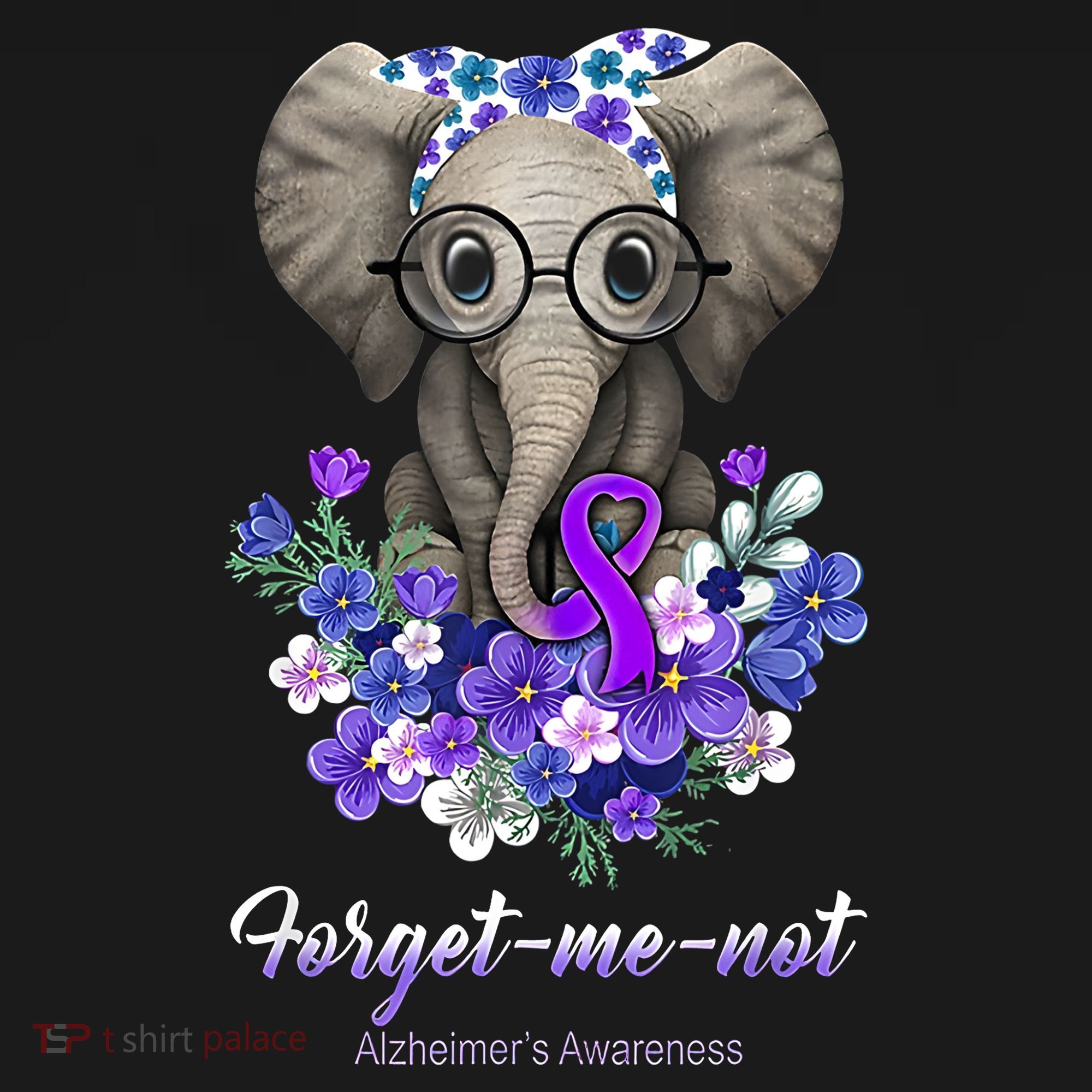 Elephant AlzheimerS Awareness Purple Ribbon Apron