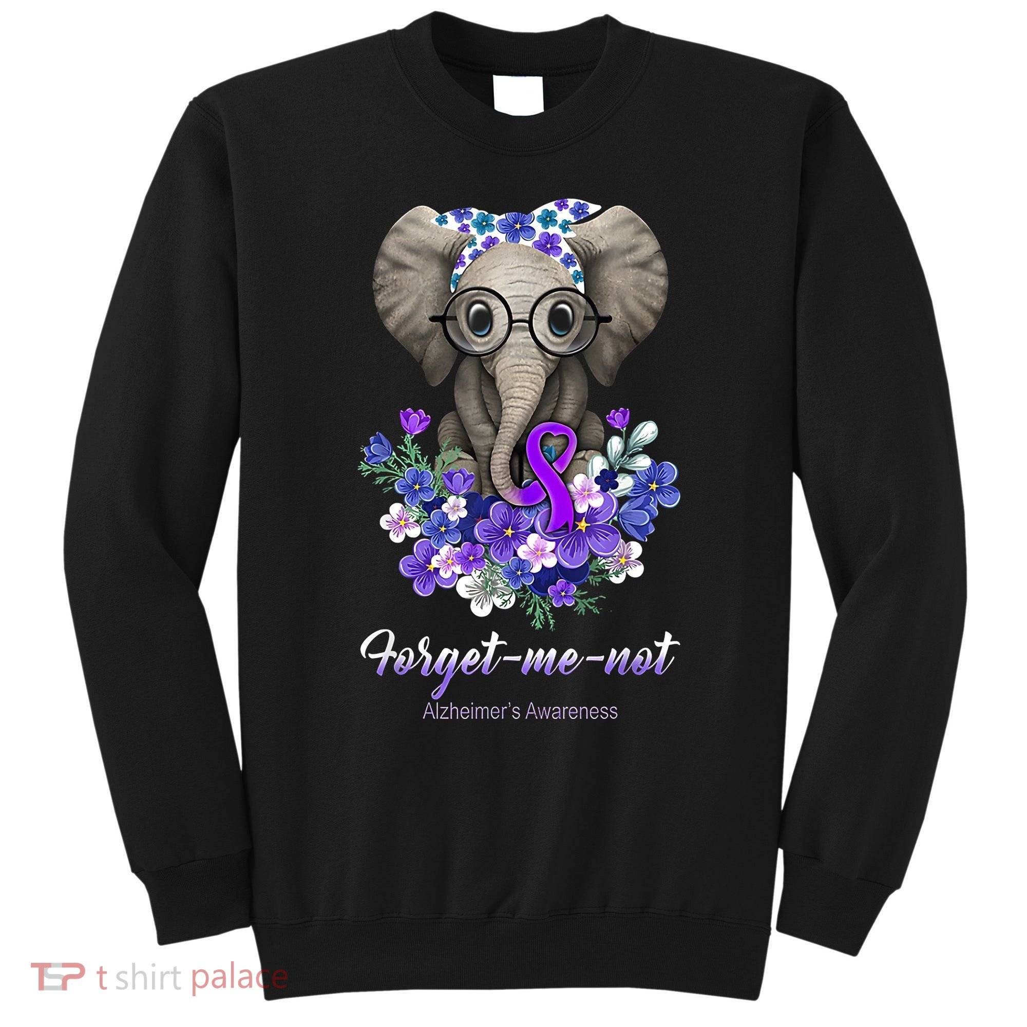 Elephant AlzheimerS Awareness Purple Ribbon Sweatshirt