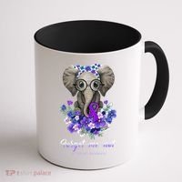 Elephant AlzheimerS Awareness Purple Ribbon Coffee Mug thumb 1