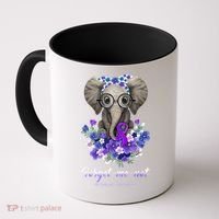 Elephant AlzheimerS Awareness Purple Ribbon Coffee Mug thumb 0