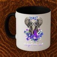 Elephant AlzheimerS Awareness Purple Ribbon Coffee Mug thumb 2