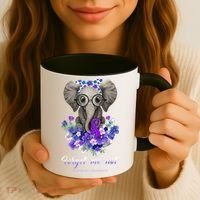 Elephant AlzheimerS Awareness Purple Ribbon Coffee Mug thumb 3