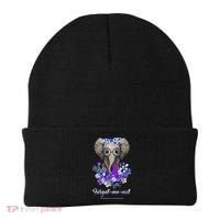 Elephant AlzheimerS Awareness Purple Ribbon Beanie thumb 0