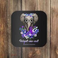 Elephant AlzheimerS Awareness Purple Ribbon Coaster thumb 0