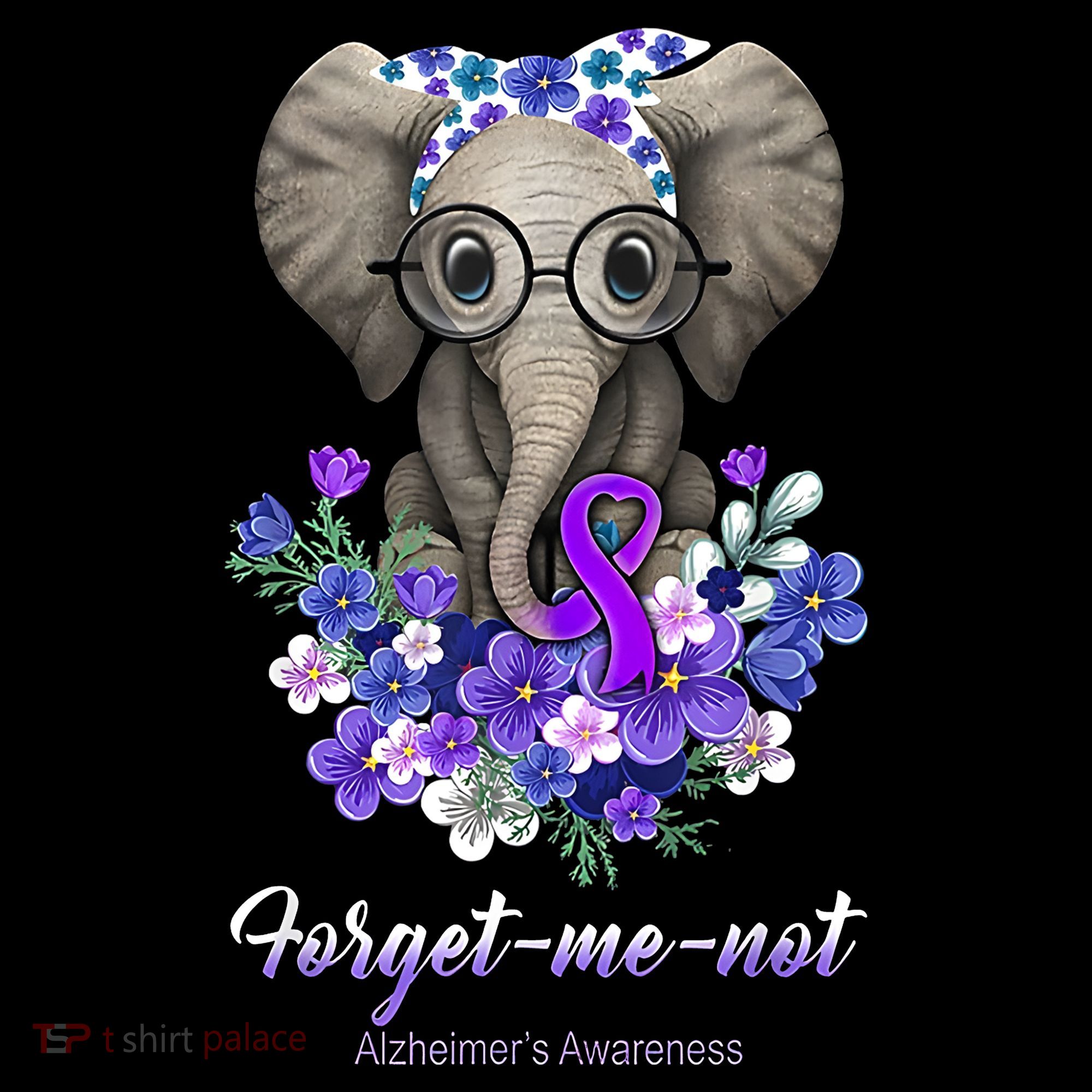 Elephant AlzheimerS Awareness Purple Ribbon Women's Hoodie
