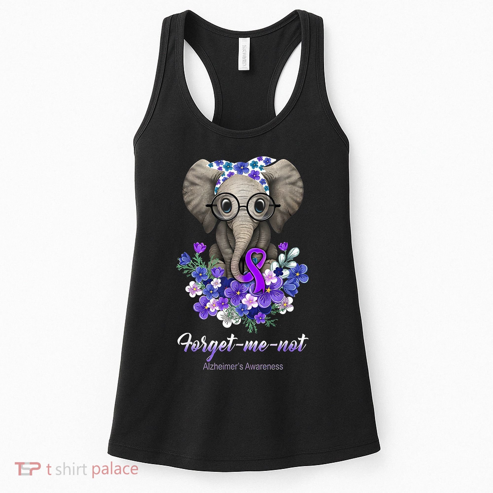 Elephant AlzheimerS Awareness Purple Ribbon Women's Tank Top