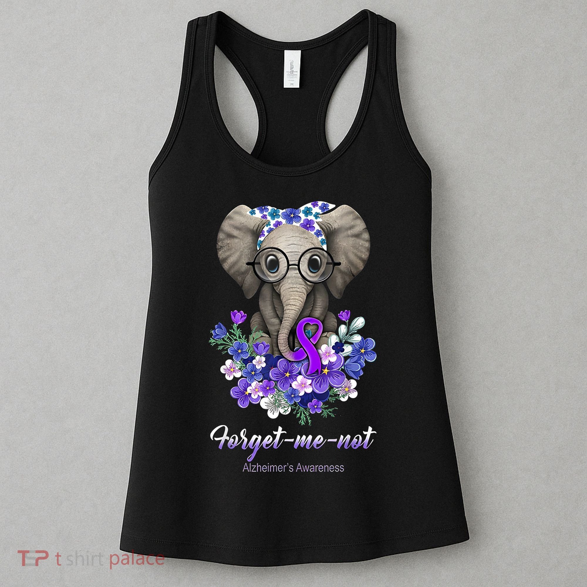 Elephant AlzheimerS Awareness Purple Ribbon Women's Tank Top