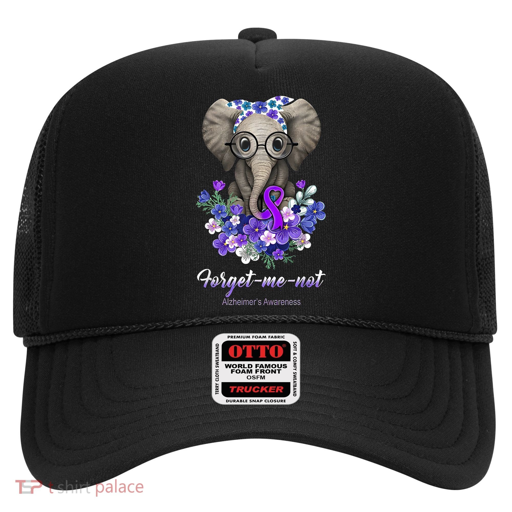 Elephant AlzheimerS Awareness Purple Ribbon Hat
