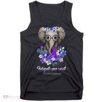 Elephant AlzheimerS Awareness Purple Ribbon Tank Top thumb 0