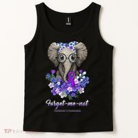 Elephant AlzheimerS Awareness Purple Ribbon Tank Top thumb 2
