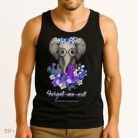 Elephant AlzheimerS Awareness Purple Ribbon Tank Top thumb 3