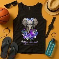 Elephant AlzheimerS Awareness Purple Ribbon Tank Top thumb 4