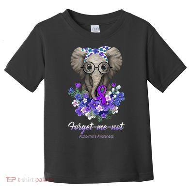 Elephant AlzheimerS Awareness Purple Ribbon Toddler T-Shirt