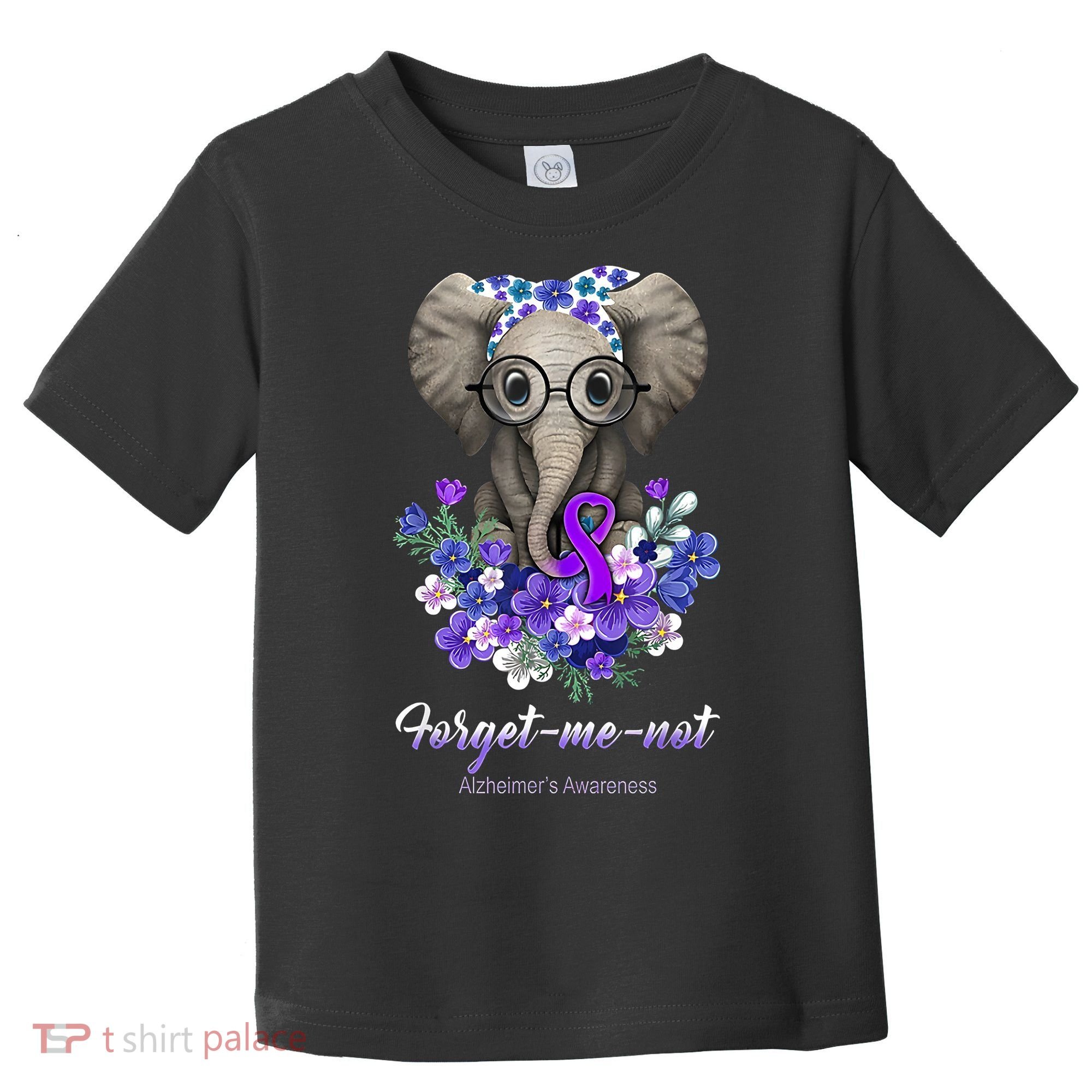 Elephant AlzheimerS Awareness Purple Ribbon Toddler T-Shirt