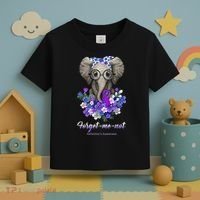 Elephant AlzheimerS Awareness Purple Ribbon Toddler T-Shirt thumb 3