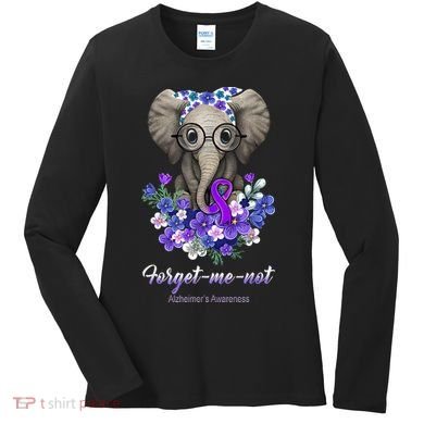 Elephant AlzheimerS Awareness Purple Ribbon Women's Long Sleeve Shirt