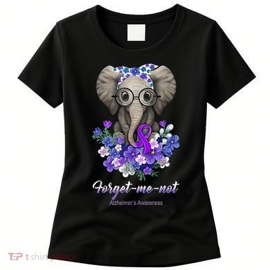 Elephant AlzheimerS Awareness Purple Ribbon Women's T-Shirt