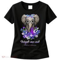 Elephant AlzheimerS Awareness Purple Ribbon Women's T-Shirt thumb 0