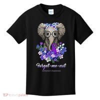 Elephant AlzheimerS Awareness Purple Ribbon Kids T-Shirt thumb 0