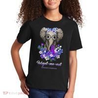 Elephant AlzheimerS Awareness Purple Ribbon Kids T-Shirt thumb 2