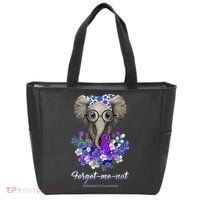 Elephant AlzheimerS Awareness Purple Ribbon Tote Bag thumb 0