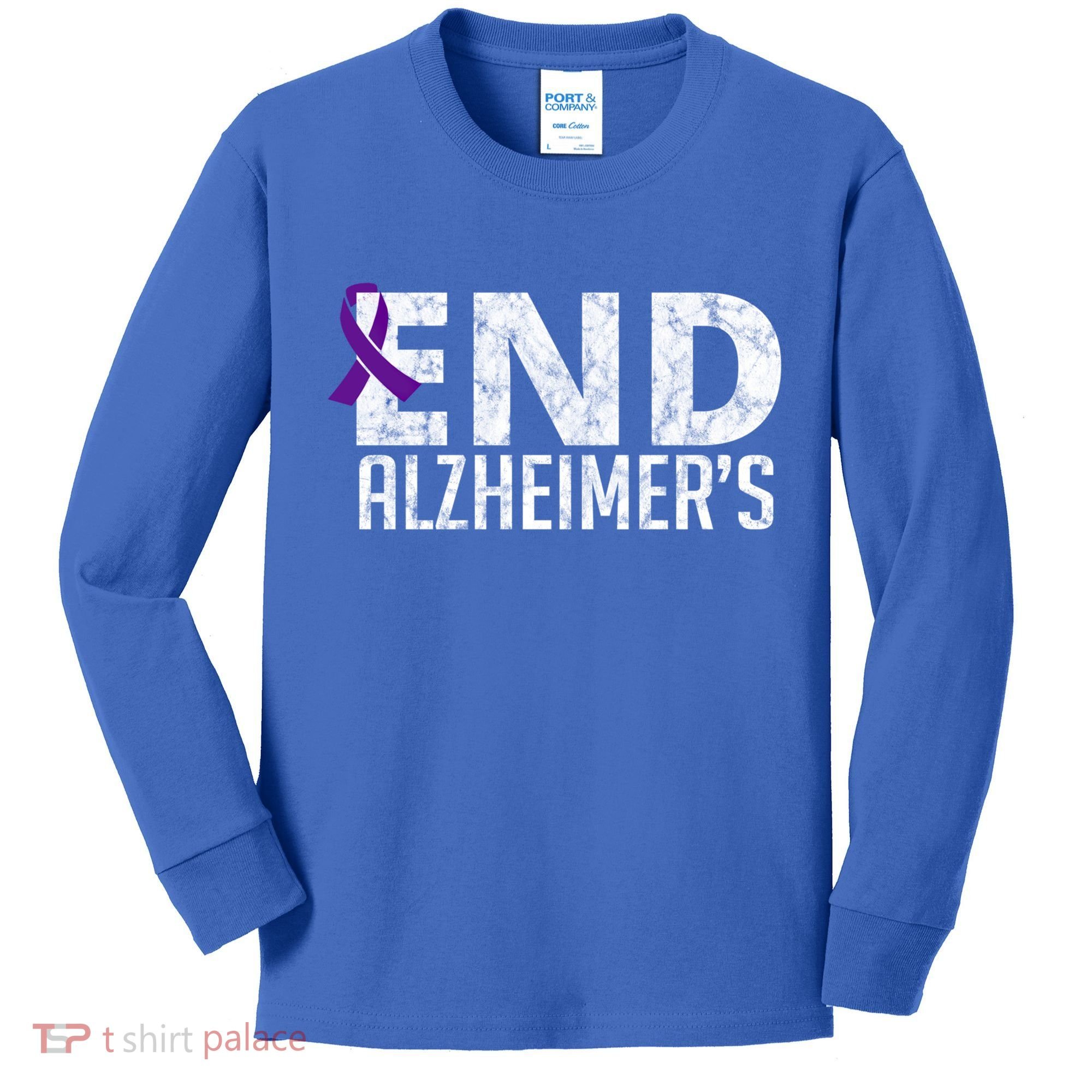 End Alzheimer's Awareness Month Gift Kids Long Sleeve Shirt