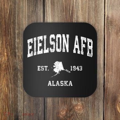 Eielson Afb Alaska Ak Vintage Athletic Sports Coaster