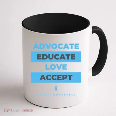 Educate Autism Awareness Coffee Mug back