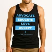 Educate Autism Awareness Tank Top thumb 3