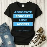 Educate Autism Awareness Women's T-Shirt thumb 3